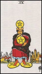 Cuatro de Oros en el Tarot Rider Waite