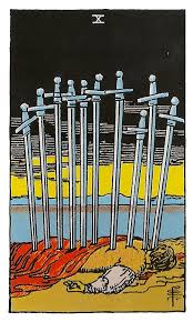 diez de espadas tarot Rider Waite