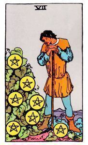 Siete de Oros en el Tarot Rider Waite