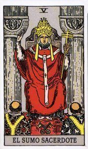 El Sumo Sacerdote en el Tarot Rider Waite. Simbolismo y significado.