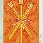 Tres de Bastos en el Tarot de Thoth, también llamado La Virtud, significado y relación con el Sol en Aries