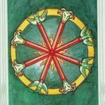Cuatro de Bastos en el Tarot de Thoth (La Conclusión), Venus en Aries