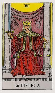 Significado y simbología de La Justicia en el Tarot Rider Waite