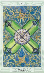 cuatro de espadas en el tarot de thoth
