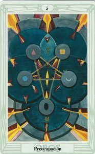 cinco de oros tarot de Toth