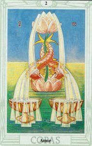 dos de copas en el Tarot de Thoth