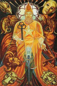 El Hierofante en el Tarot de Thoth, significado, simbolismo y relación con Tauro.