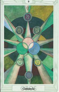 nueve de oros en el Tarot de Thoth