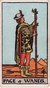 Sota de Bastos en el Tarot Rider Waite
