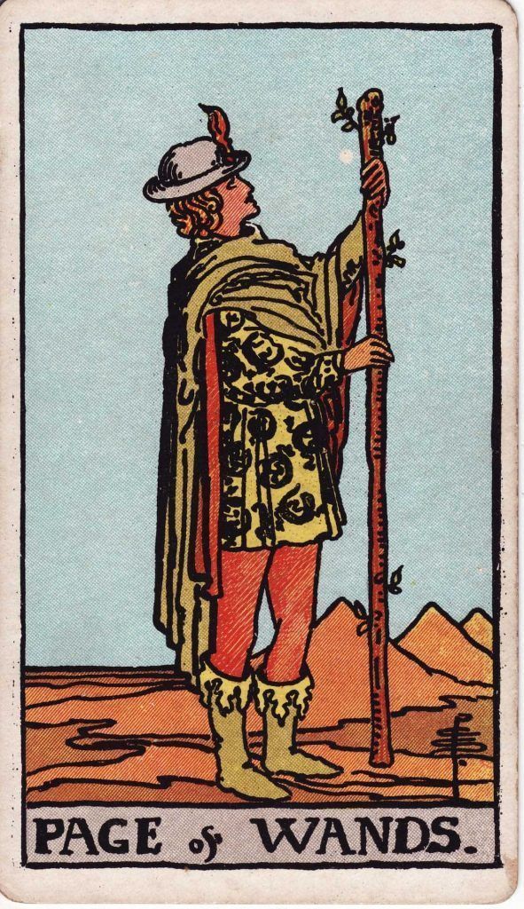 Sota de Bastos en el Tarot Rider Waite