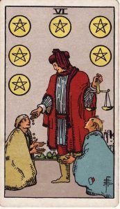 El Seis de Oros en el Tarot Rider Waite