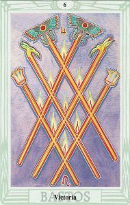 Seis de Bastos en el Tarot de Thoth. Significado y simbolismo