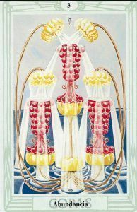 tres de copas en el Tarot de Thoth
