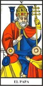 El Papa en el Tarot de Marsella. Simbologís y significado.
