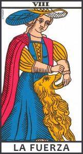 Significado y simbología de La Fuerza en el Tarot de Marsella