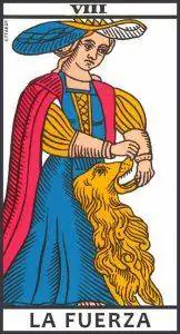 Significado y simbología de La Fuerza en el Tarot de Marsella