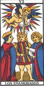 Simbología y significado de Los Amantes en el Tarot de Marsella