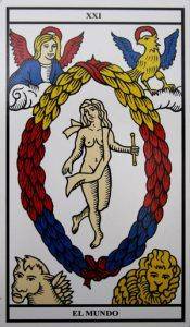 Simbología y significado del Mundo en el Tarot de Marsella.