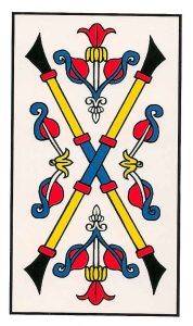 Simbología y significado del Dos de Bastos en el Tarot de Marsella