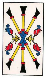 Signifiacado y simbología del Tres de Bastos en el Tarot de Marsella