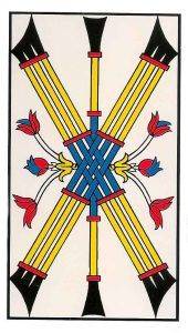 Significado y simbolismo del siete de bastos en el Tarot de Marsella