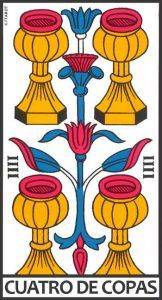 Significado del Cuatro de Copas Tarot de Marsella