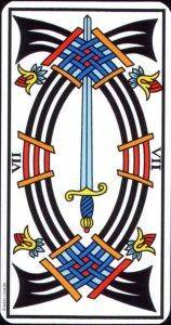 Siete de Espadas Tarot de Marsella
