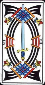 Siete de Espadas Tarot de Marsella