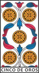 Cinco de Oros en el Tarot de Marsella