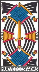 Nueve de Espadas en el Tarot de Marsella