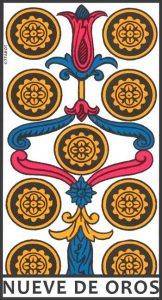 Nueve de Oros en el Tarot de Marsella