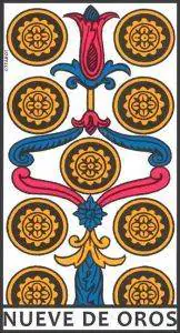 Nueve de Oros en el Tarot de Marsella
