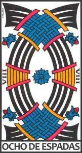 Ocho de Espadas en el Tarot de Marsella