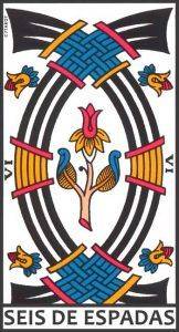 Seis de Espadas en el Tarot de Marsella