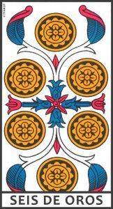 Seis de Oros en el Tarot de Marsella
