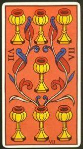 Siete de Copas en el Tarot de Marsella