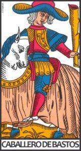 Caballero de Bastos en el Tarot de Marsella