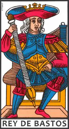 Rey de Bastos en el Tarot de Marsella